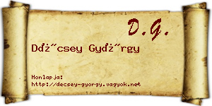 Décsey György névjegykártya