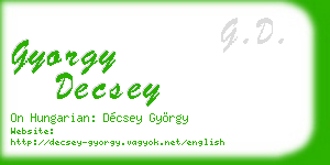 gyorgy decsey business card