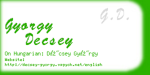 gyorgy decsey business card